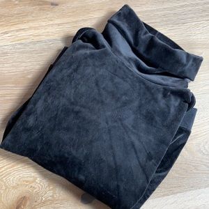 Black velour turtle neck sweater